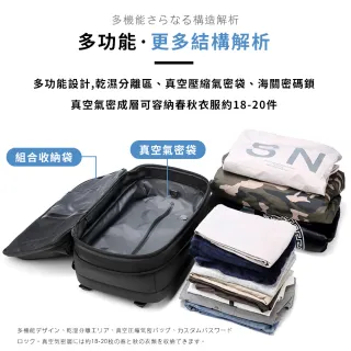 【Parkour X 跑酷】日式極空旅行背包大容量輕旅遊行李電腦包真空壓縮包(後背包 旅 