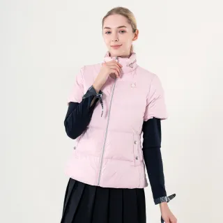 【Munsingwear】企鵝牌 女款粉色立領調節短袖羽絨背心 MLUL6503