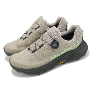 【MERRELL】越野跑鞋 Agility Peak 5 Boa GTX 男鞋 米白 綠 防水 旋鈕 橡膠大底 戶外(ML068277)
