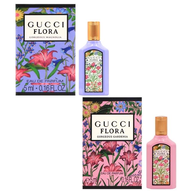 【GUCCI 古馳】經典小香組合-幻夢梔子花+幻夢木蘭花 女性淡香精 5ML 小香(平行輸入)