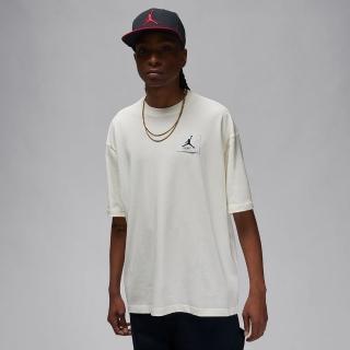 【NIKE 耐吉】上衣 男款 短袖上衣 運動 AJ 喬丹 AS M J FLT ESS OVRSZ SS CREW 米白 DZ7314-133