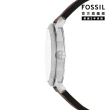 【FOSSIL 官方旗艦館】Machine 簡約經典碧綠手錶 棕色真皮錶帶 42MM FS6085