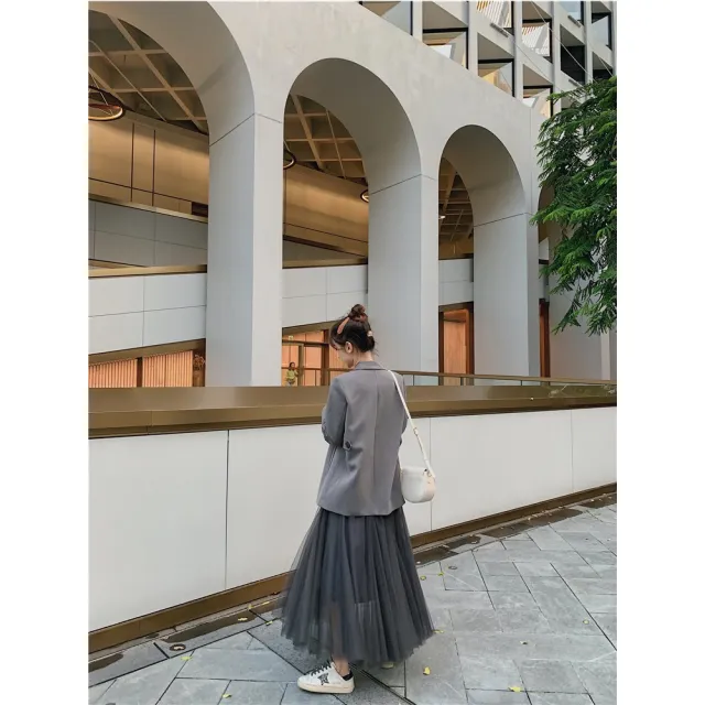 【buyer 白鵝】夢幻 仙氣飄飄多層次紗裙(深灰)