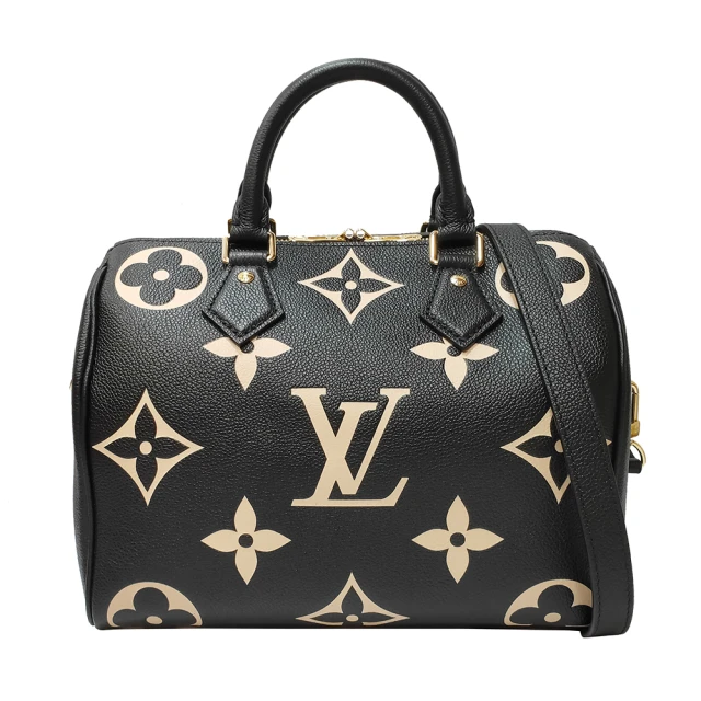 Louis Vuitton 路易威登 M58947 經典Speedy 25系列Monogram壓花圖案手提/斜背包(全新展示品-黑色)