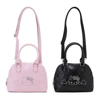 【SANRIO 三麗鷗】天使小惡魔系列 千禧風皮質手提包 貝殼包 Hello Kitty 凱蒂貓