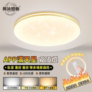 【XINGMU 興沐】APP滿天星吸頂燈led客廳燈(節能環保/節能環保/無極調光)