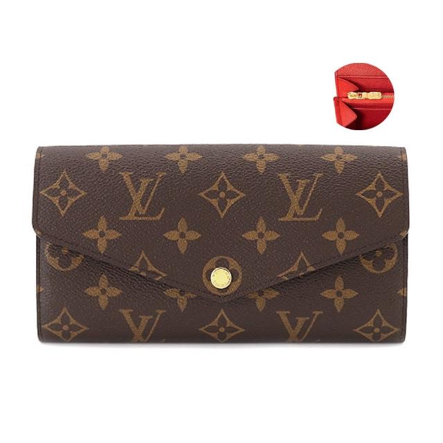 LV LOUIS VUITTON路易威登 M62236 SARAH 系列經典 Monogram 帆布印花暗釦長夾