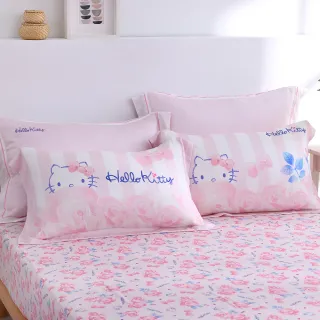 【JIAS LIVING 家適居家】100%天絲-HelloKitty床包枕套三件組（特大）(三麗鷗)