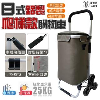 【U-CART】日式鋁製摺疊購物車-爬梯輕便款(購物車 推車)