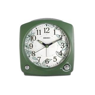 【SEIKO 精工】四季文藝花卉 滑動式秒針靜音鬧鐘 貪睡夜光鬧鐘SK048(QHP012M若竹綠)