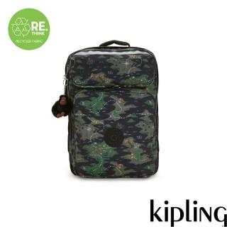 【KIPLING官方旗艦館】迷彩印花多層收納後揹包-SCOTTY