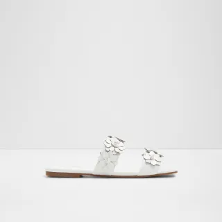 【ALDO】FIORE-時尚立體雕花真皮涼拖鞋-女鞋(白色)