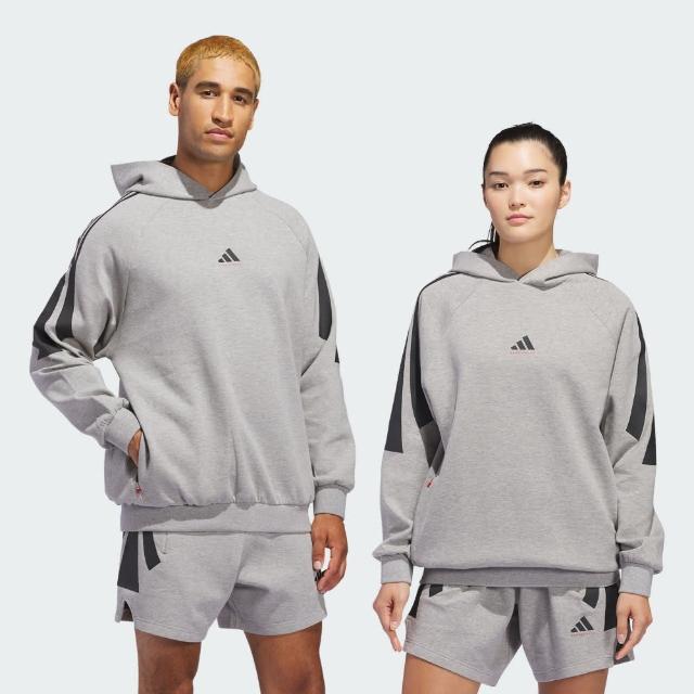 【adidas 愛迪達】長袖上衣 男女款 中性款 帽T 運動 國際碼 ADI BB PK HOODY 灰 JD7466