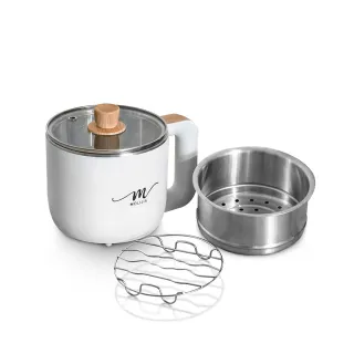 【MOLIJIA 魔力家】1.2L-M19 多功能美食料理電火快煮鍋+M1909蒸具二件套(BY011019/SY011019-09)