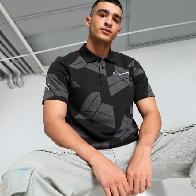 【PUMA】上衣 男款 短袖上衣 運動 Polo衫 歐規 Jacquard 黑 62746301