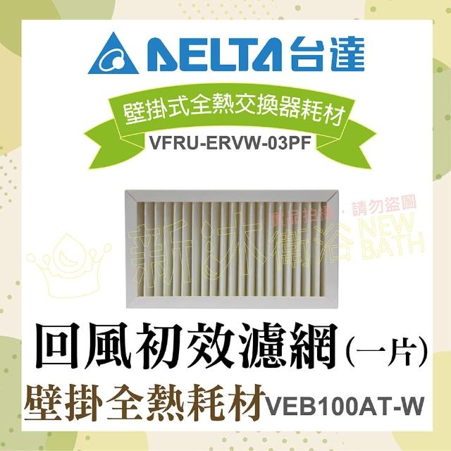 【台達電子】PM2.5壁掛式全熱交換器耗材-回風初效濾網(VEB100AT-W機型適用)