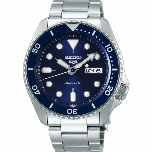 【SEIKO 精工】5 Sports 系列鋼帶機械錶-藍42.5mm(SRPD51K1)