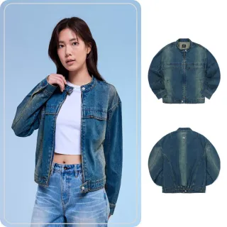 【Lee】女裝 牛仔外套 / 復古短版 中藍洗水 季節性版型(LB414006287)