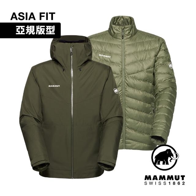 【Mammut 長毛象】Convey 3in1 HS Hooded AF GTX兩件式防水保暖外套 男款 深沼澤綠/沼澤綠 #1010-29151