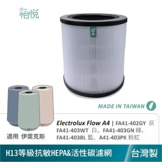 【怡悅】適用 Electrolux 伊萊克斯 Flow A4 FA41-402GY 403WT 403GN/BL 抗敏濾心1入(臺灣製造 抗敏版)