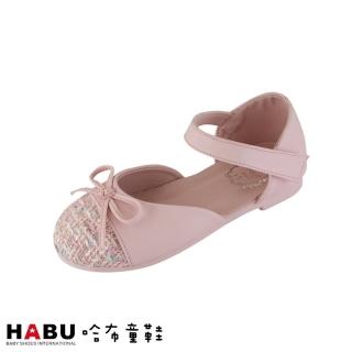【HABU 哈布童鞋】芭比風格 娃娃鞋 毛呢 公主鞋 粉紅色 2152-PI(童鞋)