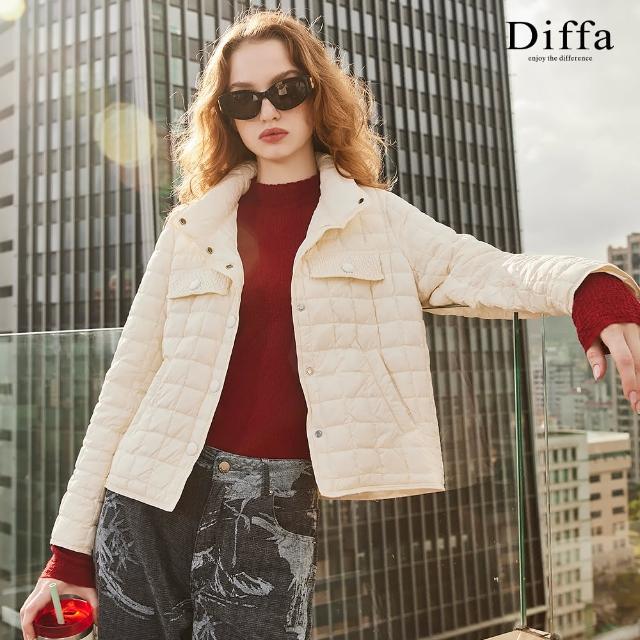 【Diffa】車格設計羽絨外套-女