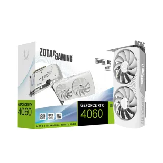 【ZOTAC 索泰】RTX 4060 8GB Twin Edge OC White Edition 顯示卡(ZT-D40600Q-10M)