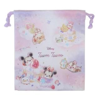 【Kamio】迪士尼 棉質束口袋 收納袋 TSUM TSUM 夢幻水彩