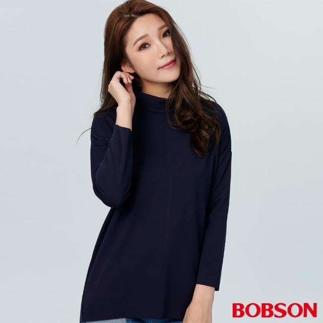 【BOBSON】女款反褶高領上衣(38083-53)