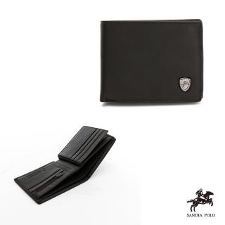 【DFBAGSCHOOL】SANDIA POLO小牛皮中翻加長短拉鍊零錢袋皮夾-深咖