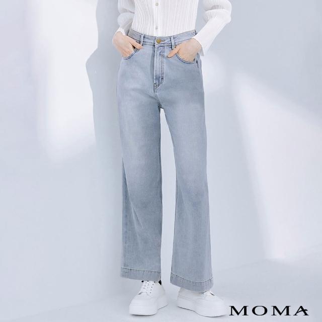 【MOMA】設計壓線牛仔寬褲(藍色)