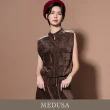 【MEDUSA 曼度莎】出清品｜棕色絨布運動休閒無袖背心外套（M-XL）｜運動風外套 運動風背心(505-7070A)