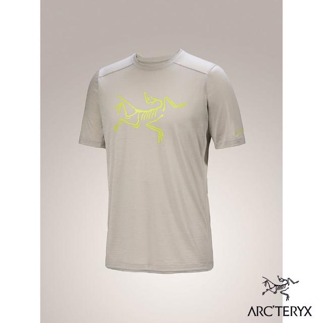 【Arcteryx 始祖鳥官方直營】男 Ionia Logo 羊毛短袖圓領衫(盧恩褐/喜悅黃)
