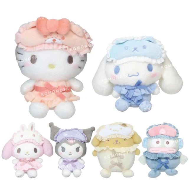 小禮堂 Sanrio 三麗鷗 絨毛玩偶娃娃 - 眼罩款 Kitty 美樂蒂 酷洛米 布丁狗(平輸品)