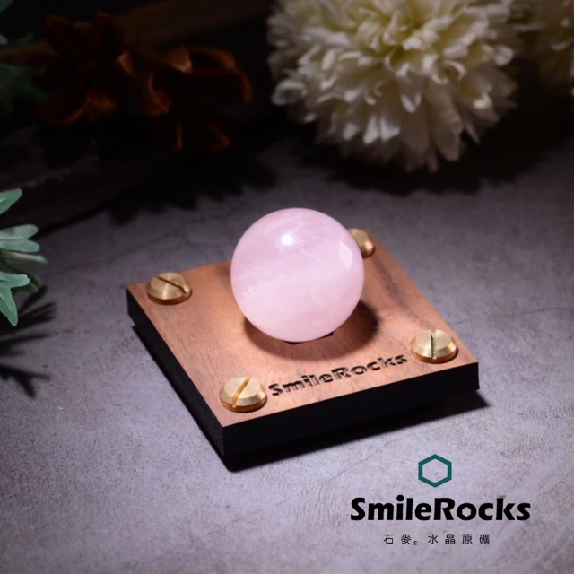 SmileRocks 石麥 石麥水晶原礦 粉晶球 No.050621029(SmilePad 6X6底板)