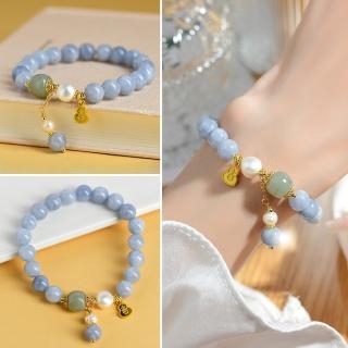 【LEESA】海藍寶手鍊\水晶手串\珍珠手鍊\葫蘆手鍊\招桃花\好人緣\手鍊\寶石手鍊\禮物\手串\水晶