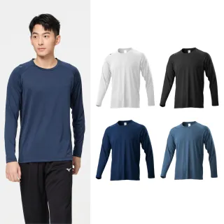 【MIZUNO 美津濃】買一送一 長袖T恤 Slim FIT合身版型 網路獨賣款 吸濕排汗速乾 32TAB119XXL 2件組