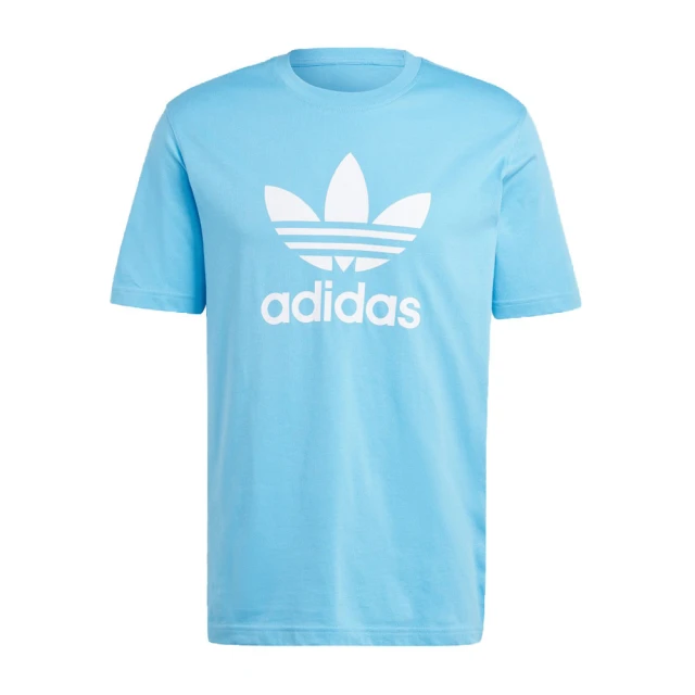 adidas 愛迪達 Trefoil T-Shirt 男 短袖 上衣 T恤 運動 經典 三葉草 基本款 水藍(IR7980)