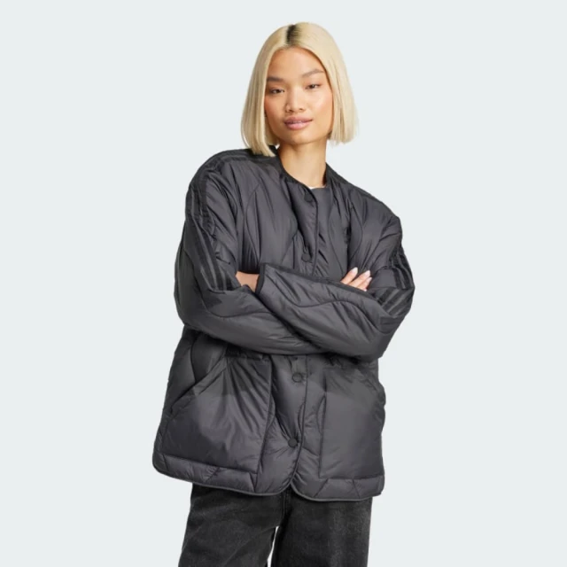 adidas 愛迪達 外套 女款 運動外套 風衣外套 QUILTED LINER 黑 JJ4353