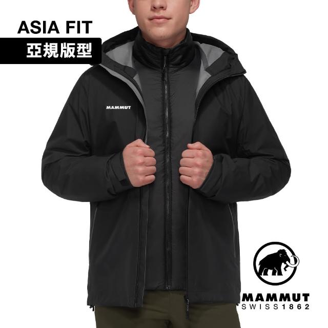 【Mammut 長毛象官方直營】Alto Light 3 in 1 HSHooded AF 兩件式防水保暖外套 男款 黑色 #1010-30860