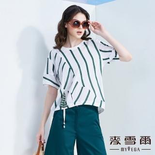 【MYVEGA 麥雪爾】純棉線條感上衣-白