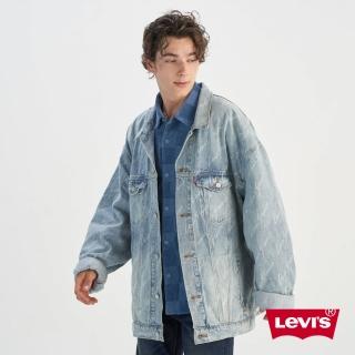 【LEVIS 官方旗艦】男款 TYPE3牛仔外套 滿版LOGO 熱賣單品 0016Y-0000