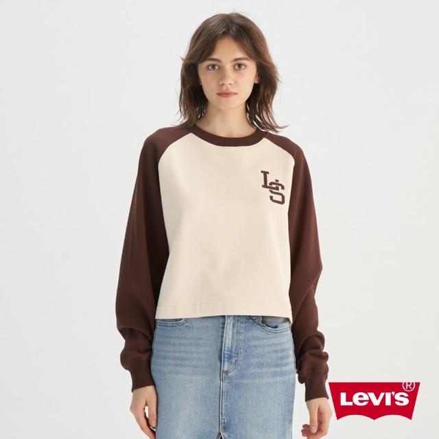 【LEVIS 官方旗艦】女款 長袖 大學T 休閒印花 長袖上衣 熱賣單品 0016B-0001