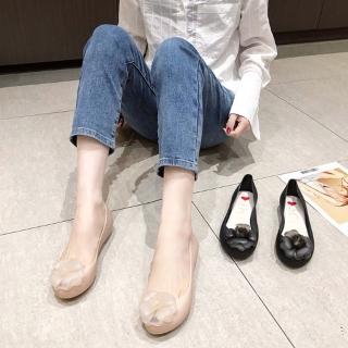 【JP Queen New York】微透立體花朵女款平底果凍鞋娃娃鞋(2色可選)