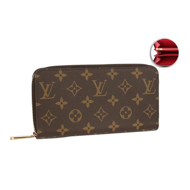 Louis Vuitton 路易威登 M41896 經典Monogram花紋ㄇ字拉鍊長夾(紅色)