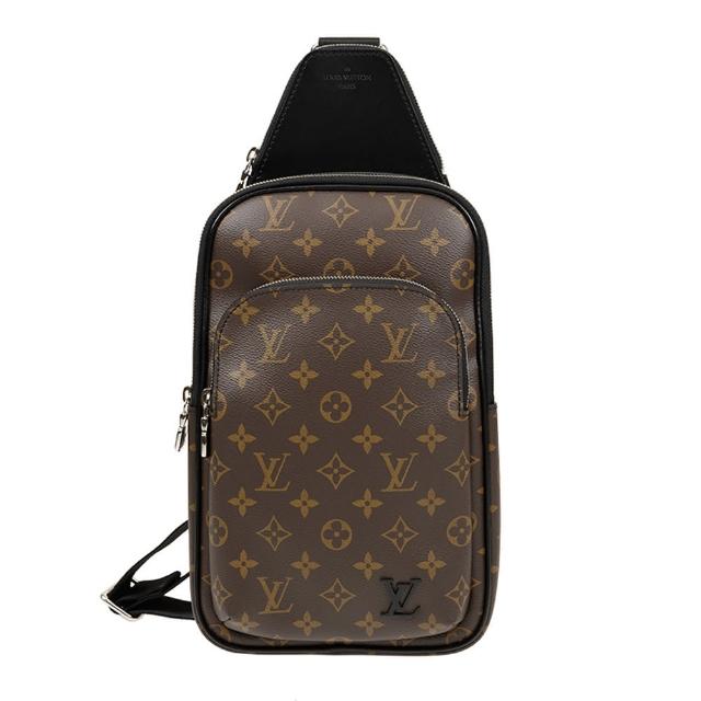 LV LOUIS VUITTON路易威登 M46327 經典 Avenue 系列 Monogram Macassar 帆布斜背包
