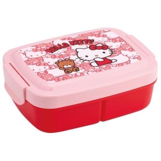 【小禮堂】SKATER Hello Kitty 三格便當盒 840ml P84 - 滿版款(平輸品)