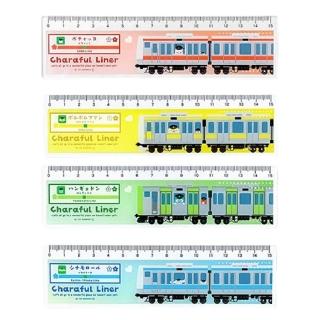 【小禮堂】Sanrio 三麗鷗 x JR東日本 塑膠直尺 15cm - 電車車長系列 大耳狗 布丁狗(平輸品)