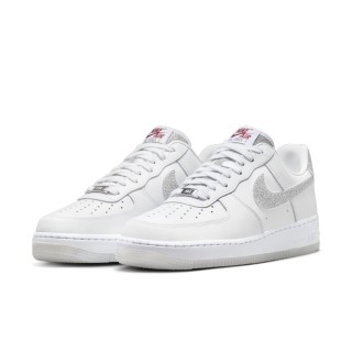 【NIKE 耐吉】運動鞋 休閒鞋 女鞋 男鞋 WMNS AIR FORCE 1 07 LX 白 鑽石銀 AF1 銀勾 冰底(HQ3461191)