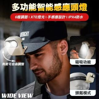 【WIDE VIEW】雙燈芯多功能智慧感應頭燈(工作頭燈 工作燈 露營燈 照明燈/WJ-809)